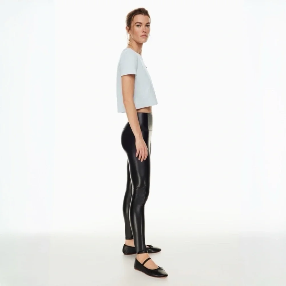 Aritzia Wilfred Free Black Daria Vegan Leather Pant Leggings Size XXS - Picture 6 of 16